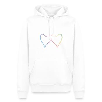herzen bunt - Männer Premium Bio Hoodie - Weiß - Vorne - Nico (187cm)
