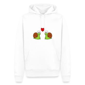 Schnecke Comic Paar liebe - Männer Premium Bio Hoodie - Weiß - Vorne - Nico (187cm)