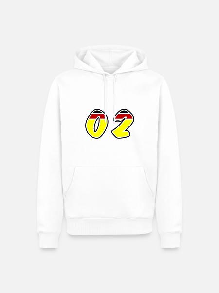 2 Zahl symbol Germany - Männer Premium Bio Hoodie - Weiß