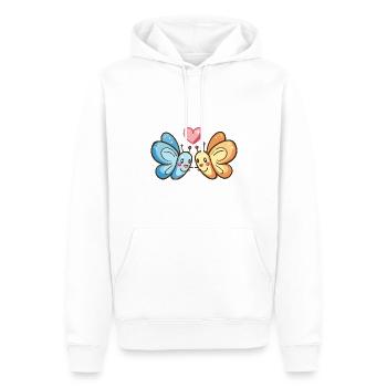 Papillon Couple Amoureux Animal Saint Valentin - Sweat à capuche Premium bio Homme - blanc - Devant - Nico (187cm)