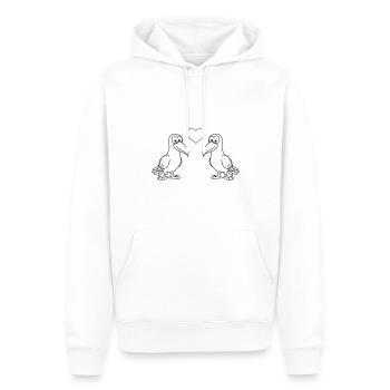 Crow Comic Couple Amour - Sweat à capuche Premium bio Homme - blanc - Devant - Nico (187cm)