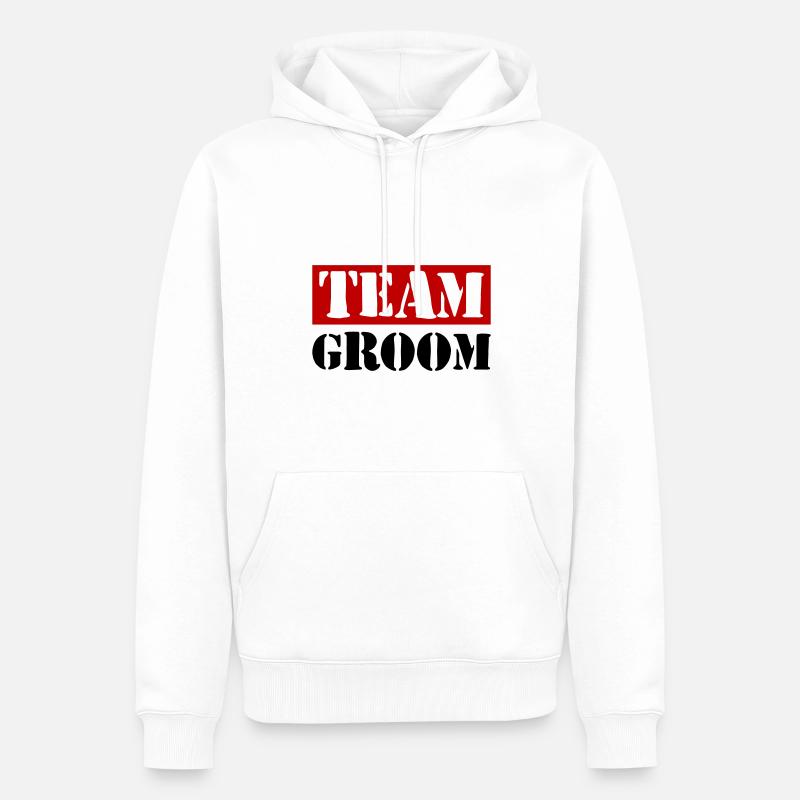 Mariage de l’équipe Groom Dicton - Sweat à capuche Premium bio Homme - blanc