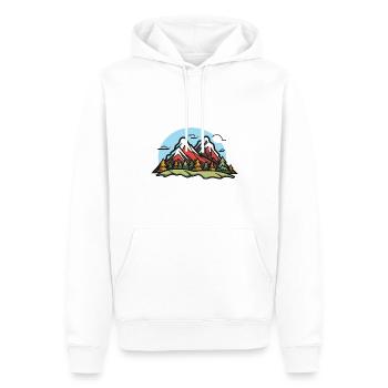 Berge Natur Landschaft - Männer Premium Bio Hoodie - Weiß - Vorne - Nico (187cm)