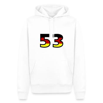 53 Numéro Allemagne Jersey - Sweat à capuche Premium bio Homme - blanc - Devant - Nico (187cm)