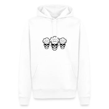 Chef Squelette - Sweat à capuche Premium bio Homme - blanc - Devant - Nico (187cm)