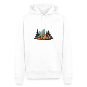 Tente de camping en plein air - Sweat à capuche Premium bio Homme - blanc - Devant - Nico (187cm)