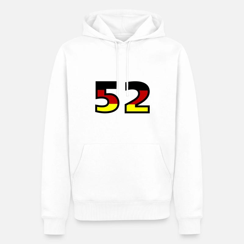 52 Numéro Allemagne Jersey - Sweat à capuche Premium bio Homme - blanc