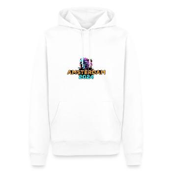 Visite d’Amsterdam 2024 - Sweat à capuche Premium bio Homme - blanc - Devant - Nico (187cm)