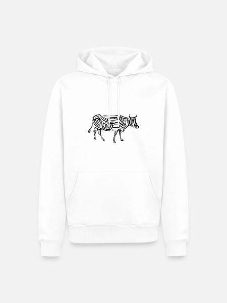 Kuh Tribal Tattoo - Männer Premium Bio Hoodie - Weiß