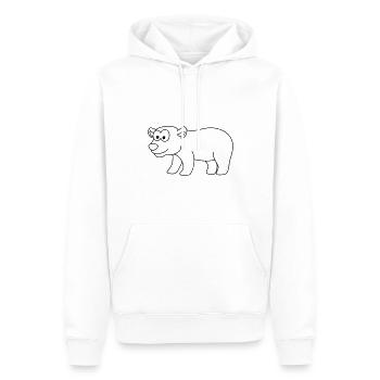 Eisbär Comic Tier - Männer Premium Bio Hoodie - Weiß - Vorne - Nico (187cm)