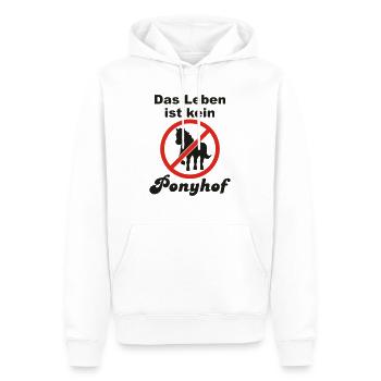 Das Leben ist kein Ponyhof - Männer Premium Bio Hoodie - Weiß - Vorne - Nico (187cm)