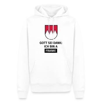 Gott sei Dank ich bin a Frank - Männer Premium Bio Hoodie - Weiß - Vorne - Nico (187cm)