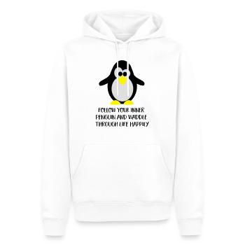 Pinguin - Männer Premium Bio Hoodie - Weiß - Vorne - Nico (187cm)