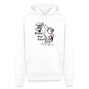 hello_pony_kiss_my_ass_ - Männer Premium Bio Hoodie - Weiß - Vorne - Nico (187cm)