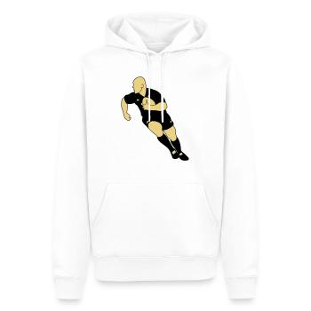 rugby - Sweat à capuche Premium bio Homme - blanc - Devant - Nico (187cm)