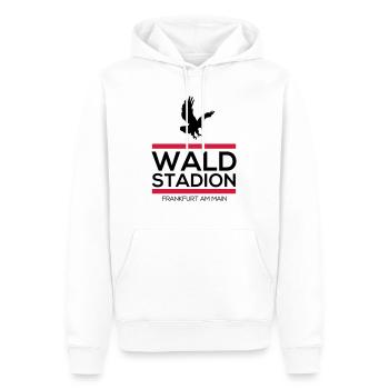 Francfort Waldstadion - Sweat à capuche Premium bio Homme - blanc - Devant - Nico (187cm)