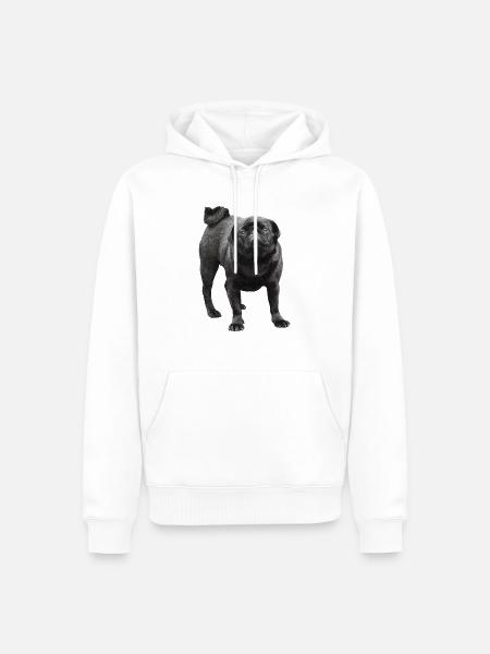 Black Pug - Men’s Premium Organic Hoodie - white