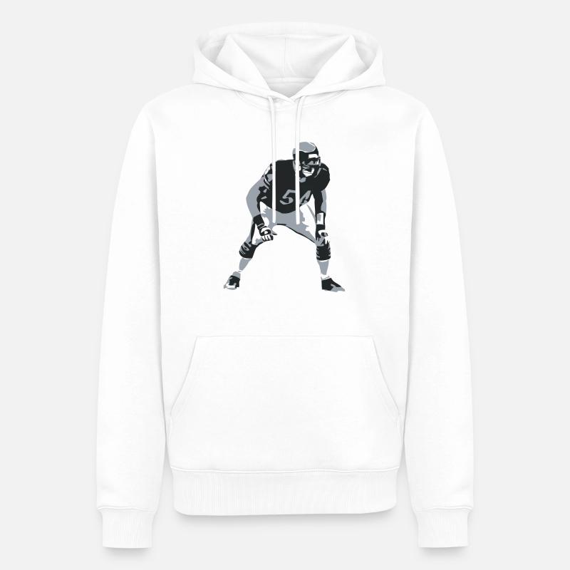Linebacker - Männer Premium Bio Hoodie - Weiß