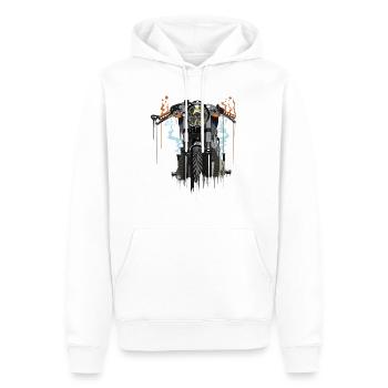 Moto - Sweat à capuche Premium bio Homme - blanc - Devant - Nico (187cm)