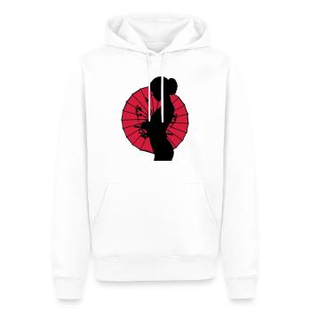 Geisha - sexy Frauen Silhouette - Männer Premium Bio Hoodie - Weiß - Vorne - Nico (187cm)