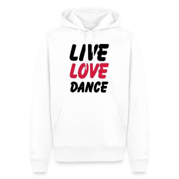 live love dance - Men’s Premium Organic Hoodie - white - Front - Nico (187cm)