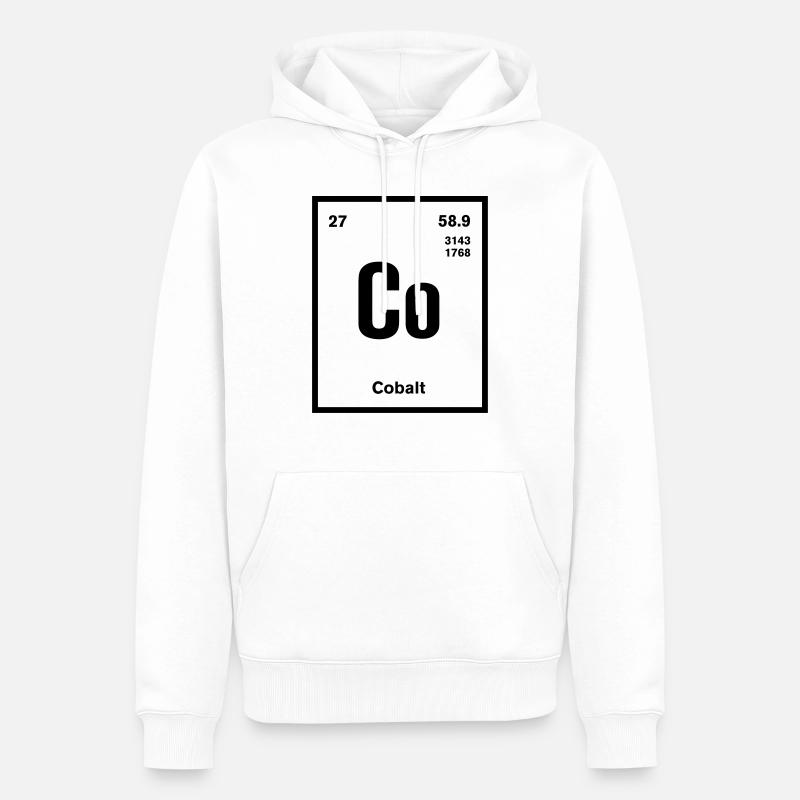 Cobalt Element im Periodensystem - Männer Premium Bio Hoodie - Weiß