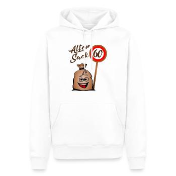 Alter Sack - 60. Geburtstag - 60 - Sechzig - Männer Premium Bio Hoodie - Weiß - Vorne - Nico (187cm)