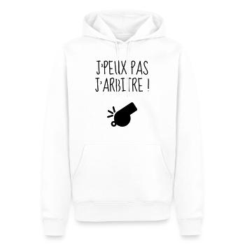 Arbitre / Arbitrage / Sport / Sifflet - Sweat à capuche Premium bio Homme - blanc - Devant - Nico (187cm)