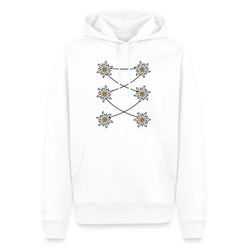 Dirndl Schuerze Edelweiss - Männer Premium Bio Hoodie - Weiß - Vorne - Nico (187cm)