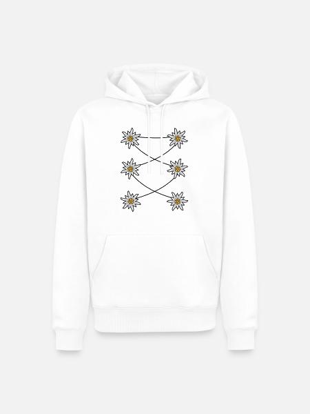 Dirndl apron Edelweiss - Men’s Premium Organic Hoodie - white