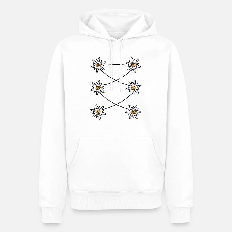 Tablier Dirndl Edelweiss - Sweat à capuche Premium bio Homme - blanc