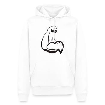 Biceps Fitness Workout Gift Training Bodybuild - Men’s Premium Organic Hoodie - white - Front - Nico (187cm)