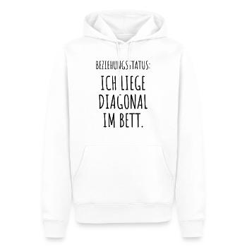 Beziehungsstatus Ich Liege Diagonal Im Bett Lustig - Männer Premium Bio Hoodie - Weiß - Vorne - Nico (187cm)