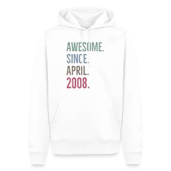 Génial depuis avril 2008 - Sweat à capuche Premium bio Homme - blanc - Devant - Nico (187cm)