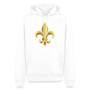 Fleur-de-lis - Men’s Premium Organic Hoodie - white - Front - Nico (187cm)