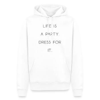 life is a party feiern Spaß lustiger Spruch - Männer Premium Bio Hoodie - Weiß - Vorne - Nico (187cm)