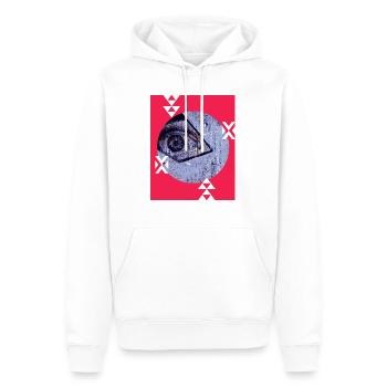auge Kreis Grafik mit Symbolen - Männer Premium Bio Hoodie - Weiß - Vorne - Nico (187cm)
