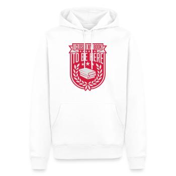 I closed my book - Männer Premium Bio Hoodie - Weiß - Vorne - Nico (187cm)