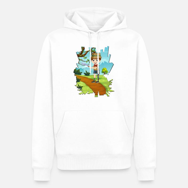 Orthèse de jambe Endtecker - Sweat à capuche Premium bio Homme - blanc