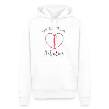 Mon vélo est ma Saint-Valentin - Vélo d’amour de la Saint-Valentin - Sweat à capuche Premium bio Homme - blanc - Devant - Nico (187cm)