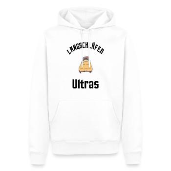 Langschläfer Ultras - Männer Premium Bio Hoodie - Weiß - Vorne - Nico (187cm)