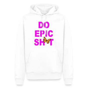 Dictons drôles - DO EPIC SHIT - Sweat à capuche Premium bio Homme - blanc - Devant - Nico (187cm)
