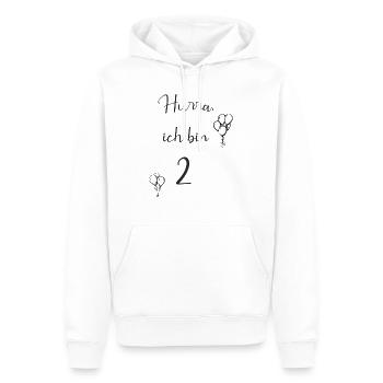 2 - Männer Premium Bio Hoodie - Weiß - Vorne - Nico (187cm)
