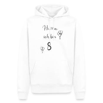 8 - Männer Premium Bio Hoodie - Weiß - Vorne - Nico (187cm)