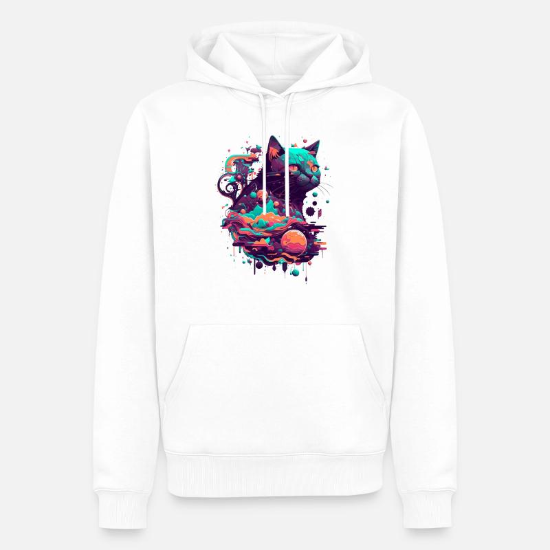 vector katze 2 0 - Männer Premium Bio Hoodie - Weiß