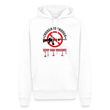 STOP GUN VIOLENCE | ENOUGH IS ENOUGH - Men’s Premium Organic Hoodie - white - Front - Nico (187cm)