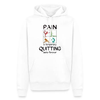 Pain is temporary, quitting lasts forever - Yoga - Männer Premium Bio Hoodie - Weiß - Vorne - Nico (187cm)