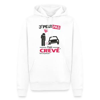 J'peux pas, j'suis crevé (homme) - Sweat à capuche Premium bio Homme - blanc - Devant - Nico (187cm)