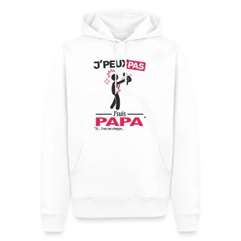 J'peux pas, j'suis papa (vomi) - Sweat à capuche Premium bio Homme - blanc - Devant - Nico (187cm)