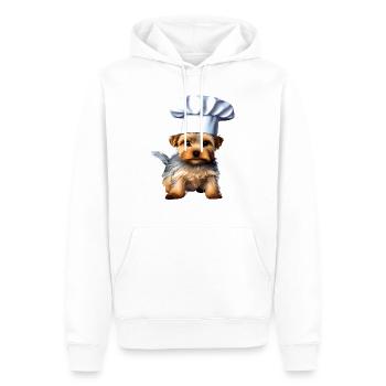 Restaurateur, Chiot chien, Chien cuisinier, Yorkshire Terrier - Sweat à capuche Premium bio Homme - blanc - Devant - Nico (187cm)